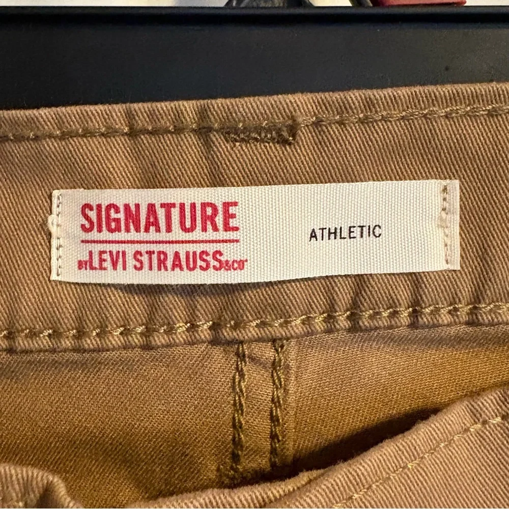 Levi's Signature Jeans Mens 30x32 Athletic Straight Brown Stretch Denim Pants‎